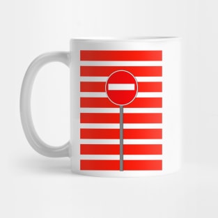 traditional NO ENTRY sign in bright red and white Mug